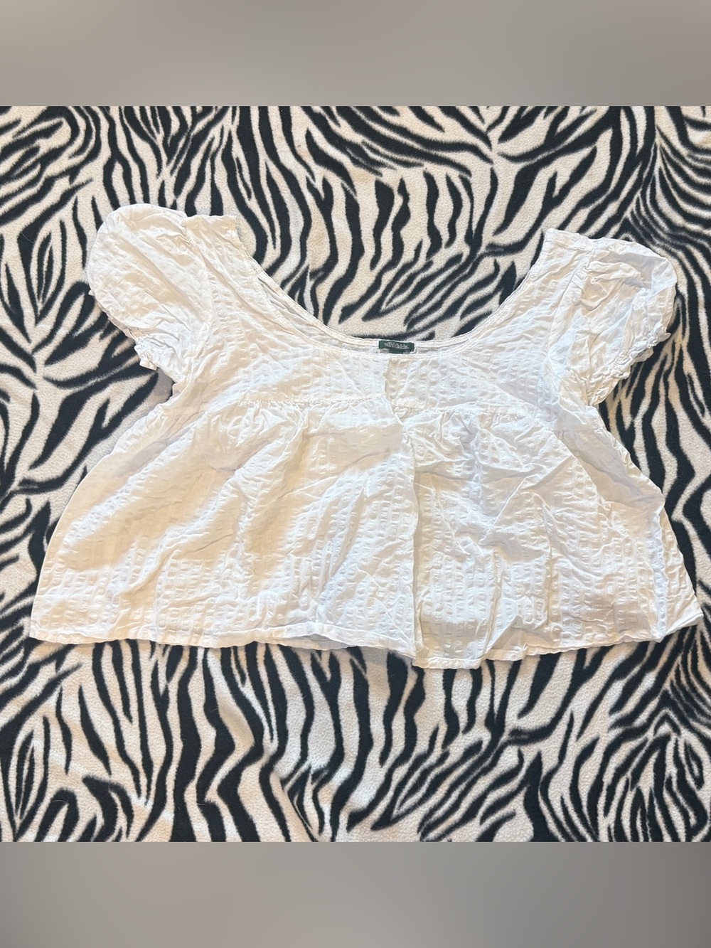 White Baby Doll Crop Top Blouse